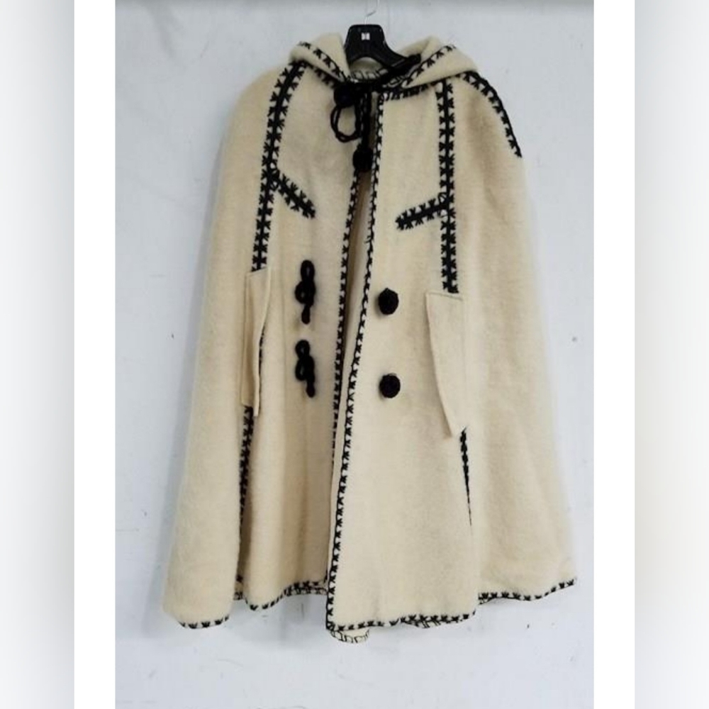 Vintage Wool Nordic Cape Poncho